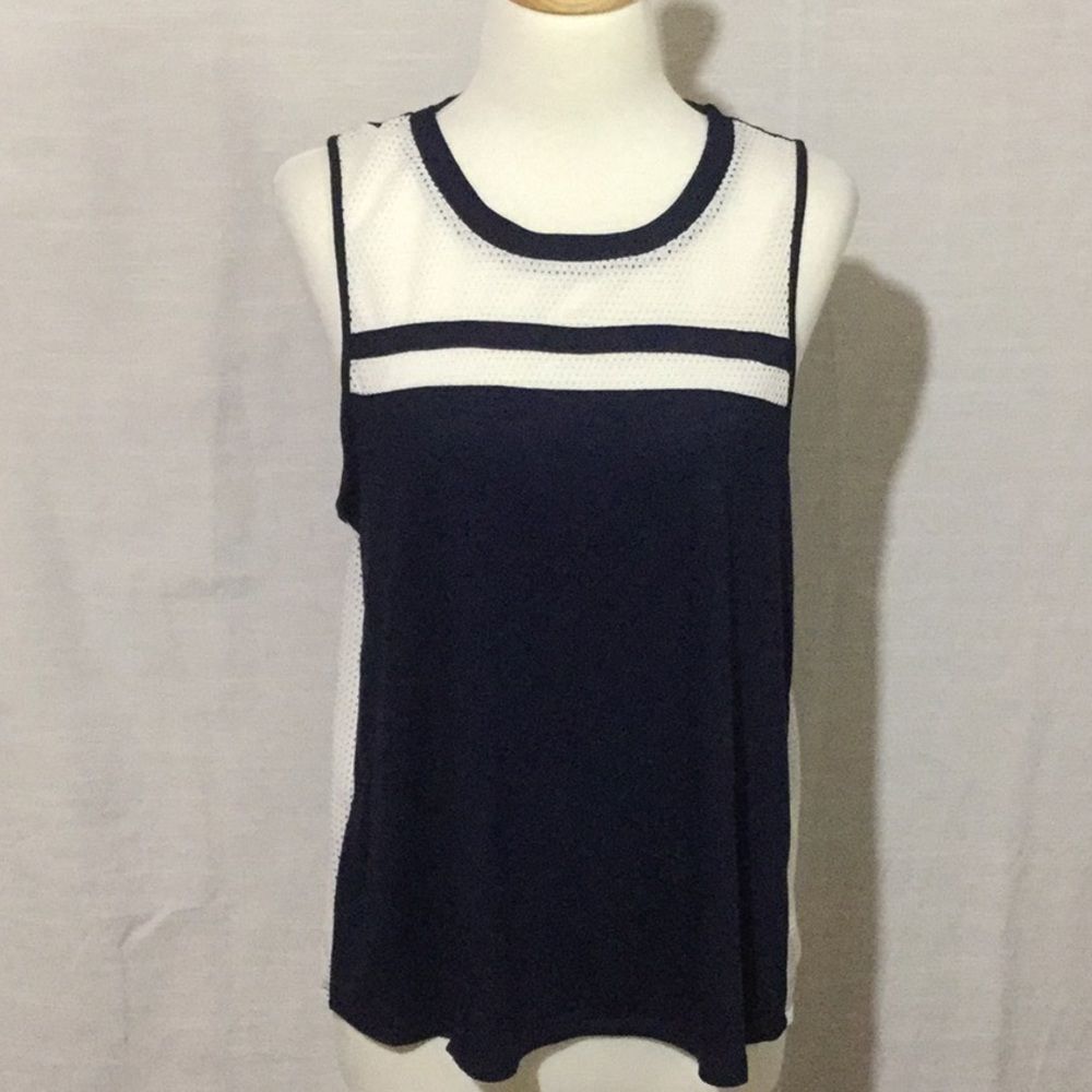 Kensie Sleeveless Top With Mesh Side Seam